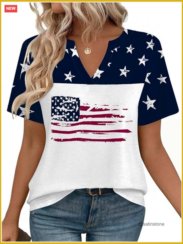 Short Sleeve V-Neck Tunic Blouse - Dressy Casual Work Top